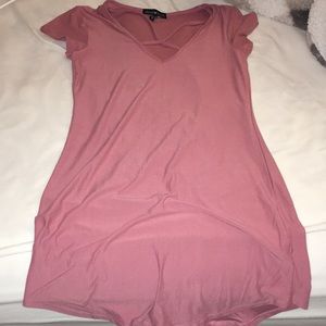Pink t-shirt dress